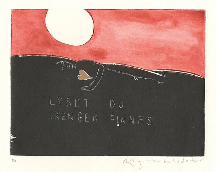 Lyset du trenger (rød og svart) av Björg Thorhallsdottir